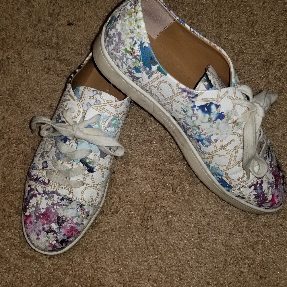 Leather Calvin Klein Floral Sneakers